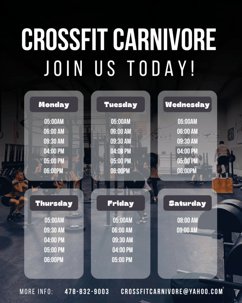 Crossfit carnivore Schedule